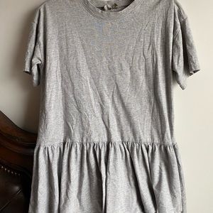 Asos Grey Peplum Tee Shirt Cotton